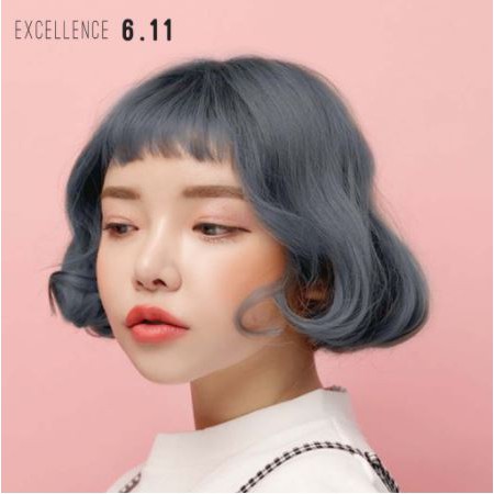 EXCELLENCE 6.11 hair color cream / cat pewarna rambut import ash abu-abu gray