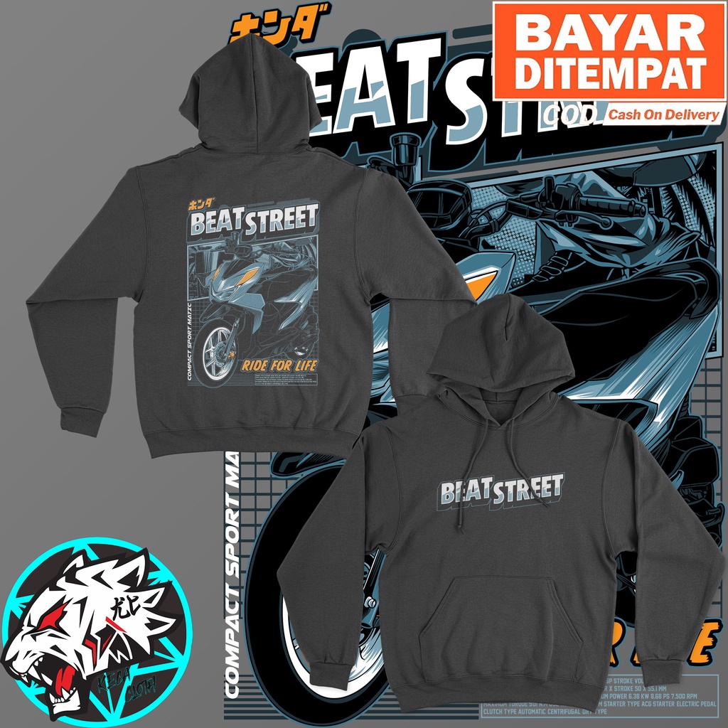 JAKET HOODIE HONDA BEAT STREET 2022 SERIES BIG SIZE JUMBO HOODIE BEAT STREET PRIA WANITA