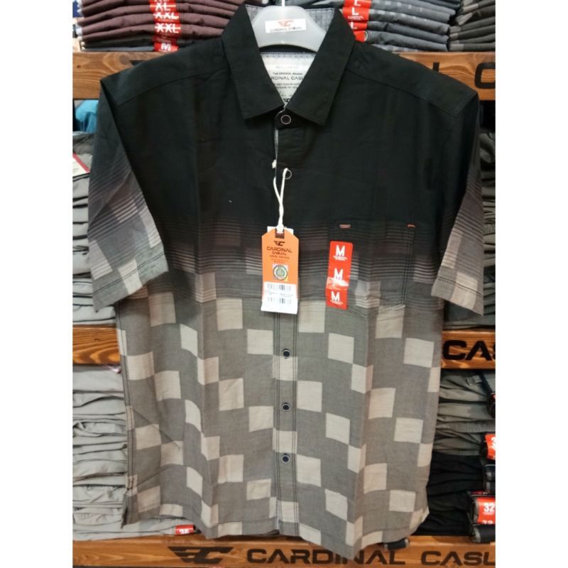 Kemeja Cardinal Casual Original Mens EAKAR01160P 11F Kemeja Lengan Pendek Abu Badak