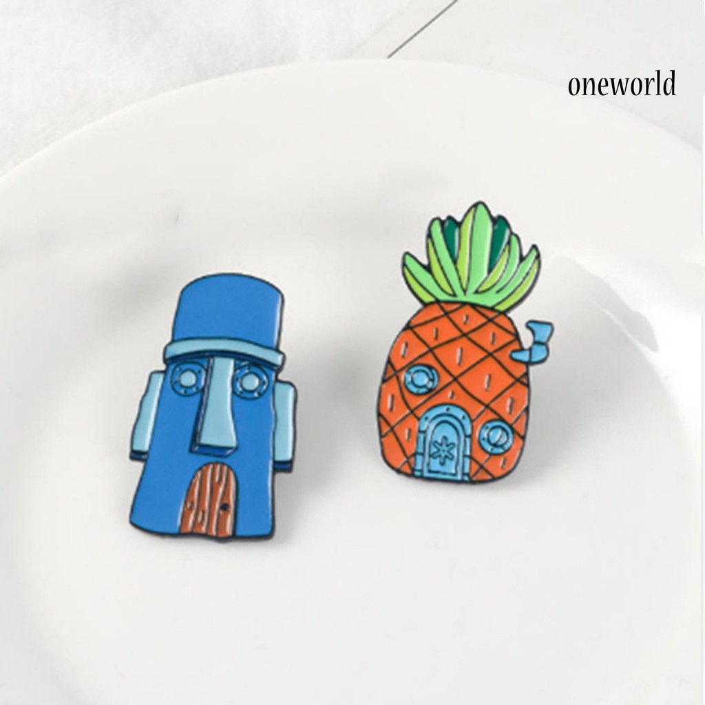 OW@ Badge Pin Cartoons Easy-cleaning Alloy Pineapple Lapel Brooch for Birthday