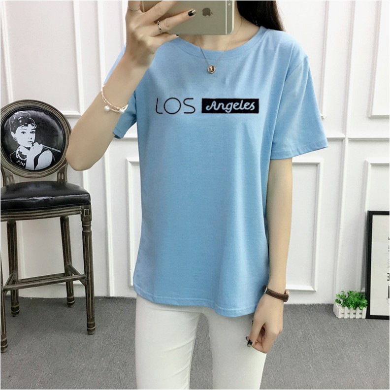 Kaos Wanita T-Shirt Casual Kaos Longgar Lengan Pendek Kaos Fashion Korean Style Atasan Santai