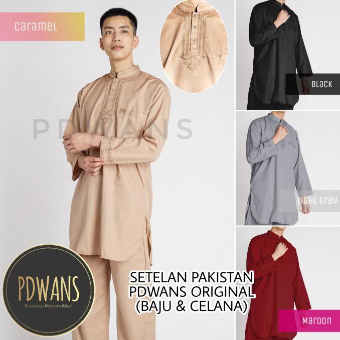 Baju Koko SETELAN PAKISTAN DEWASA Muslim Celana & Baju Gamis WARNA - Biru Tosca, M