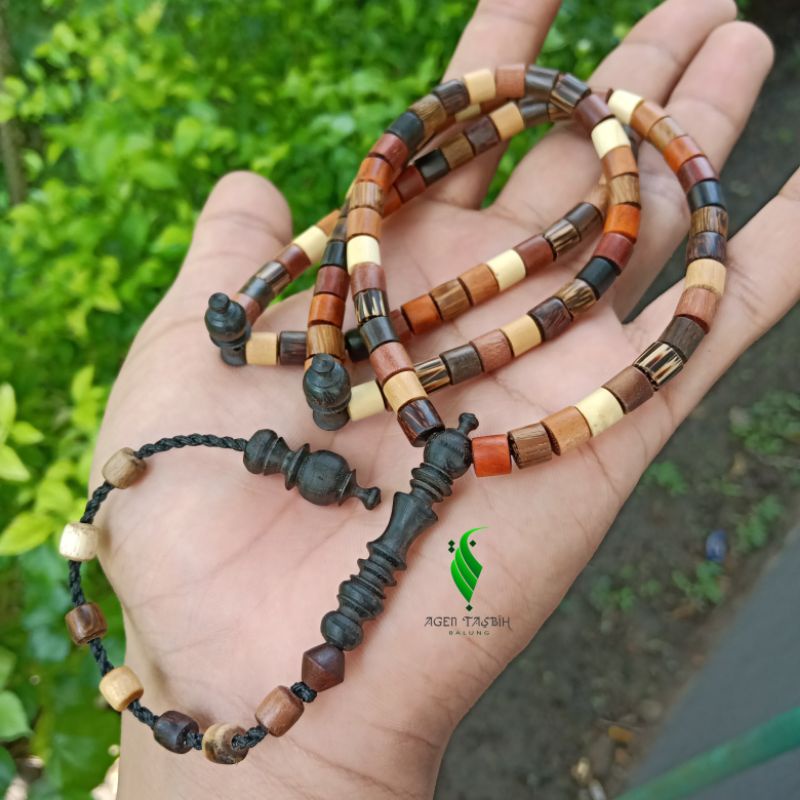 TASBIH KOMBINASI 12 KAYU NUSANTARA (Bulat, Tabung, Wajik)