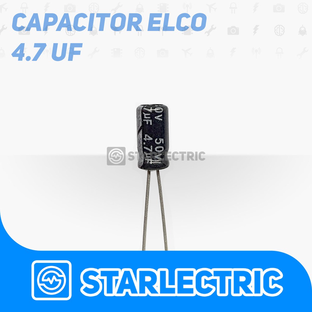 Kapasitor Elco Capasitor 4.7 uF 4.7uF 50V