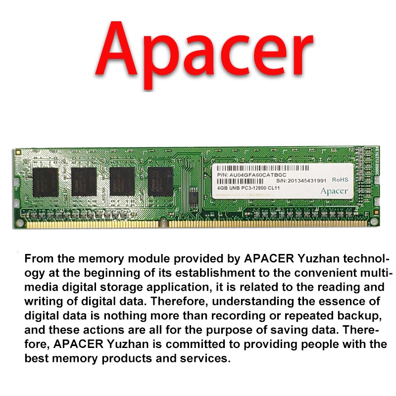 Apacer DDR3 RAM 2GB 4GB 1333 / 1600MHz DIMM Desktop Memory PC3