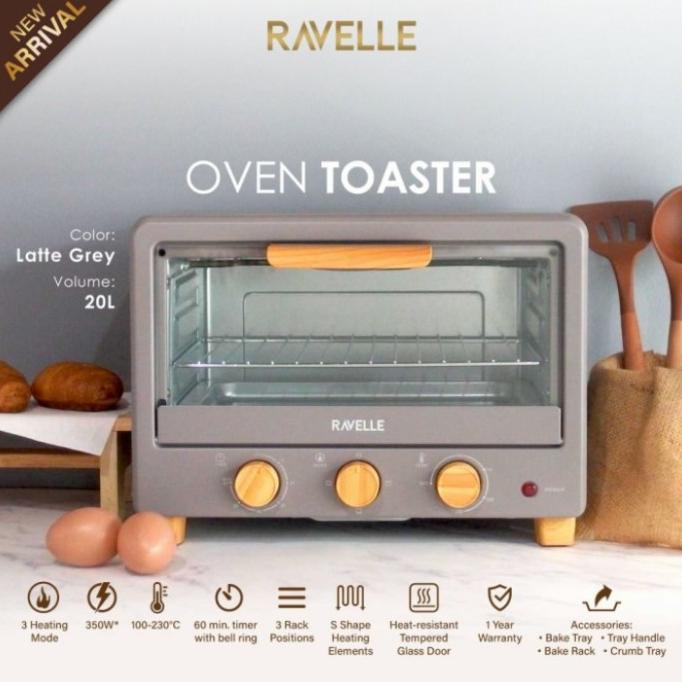 Ravalle Oven Listrik Toaster 20 L -Korean Oven Toaster Latte Grey _Dymarvdnj