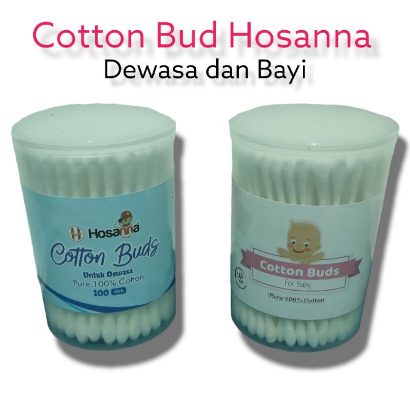 SATUAN ( SATU TABUNG ) Cotton Bud Hosanna Dewasa Anak dan Bayi Kemasan Tabung Cotton Bud Hosana