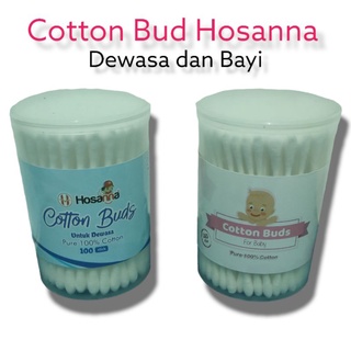 Image of SATUAN ( SATU TABUNG ) Cotton Bud Hosanna Dewasa Anak dan Bayi Kemasan Tabung Cotton Bud Hosana