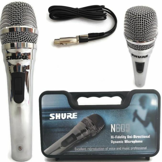 Mic Kabel SHURE N 609 Koper DYNAMIC MICROPONE PROSFESIONAL