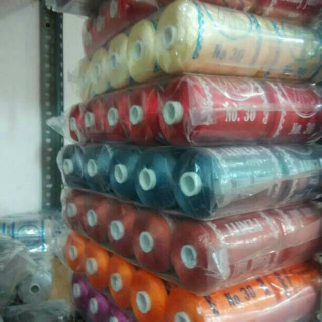 Benang nylon benang jahit tas dompet jok no 30 merk peniti jual per 1pack isi 10rol