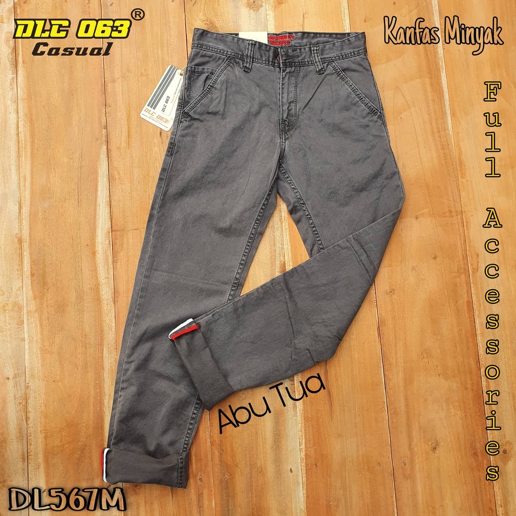 DLC063 - Celana Chino Kanvas Terbaru  Ori asli Reguler Standart Chinos Cardinal