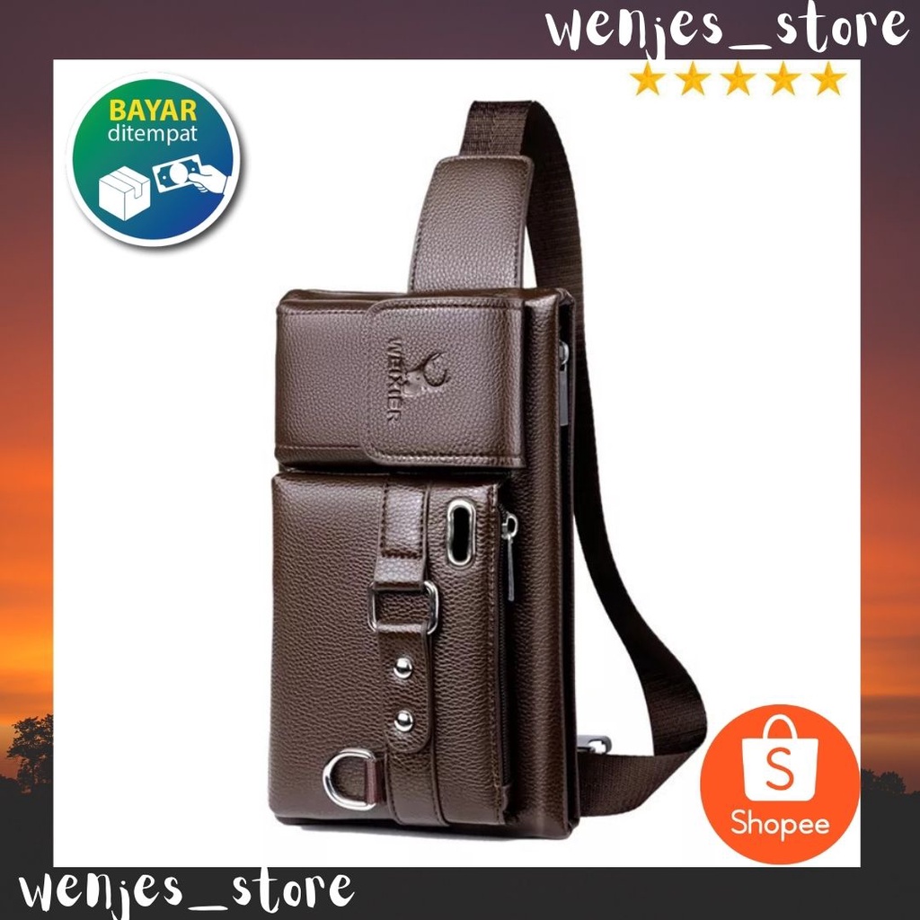 (PAKET BUNDLING) Tas Selempang Ravens Waist Bag Egsy- PU Leather / TAS Ravens Egsy/ Premium waistbag