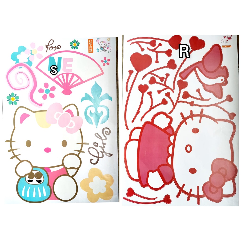 [GD] STICKER HELLO KITTY ANAK CEWEK HELO KITY HK SEPEDA BABY DINDING TEMBOK KAMAR ANAK WALLSTICKER