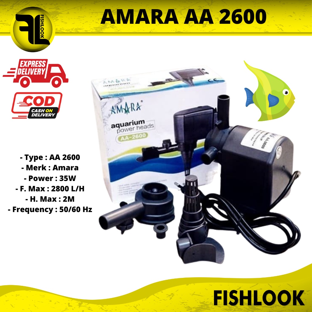 Amara AA 2600 AA2600 mesin pompa aquarium aquascape kolam hidroponik