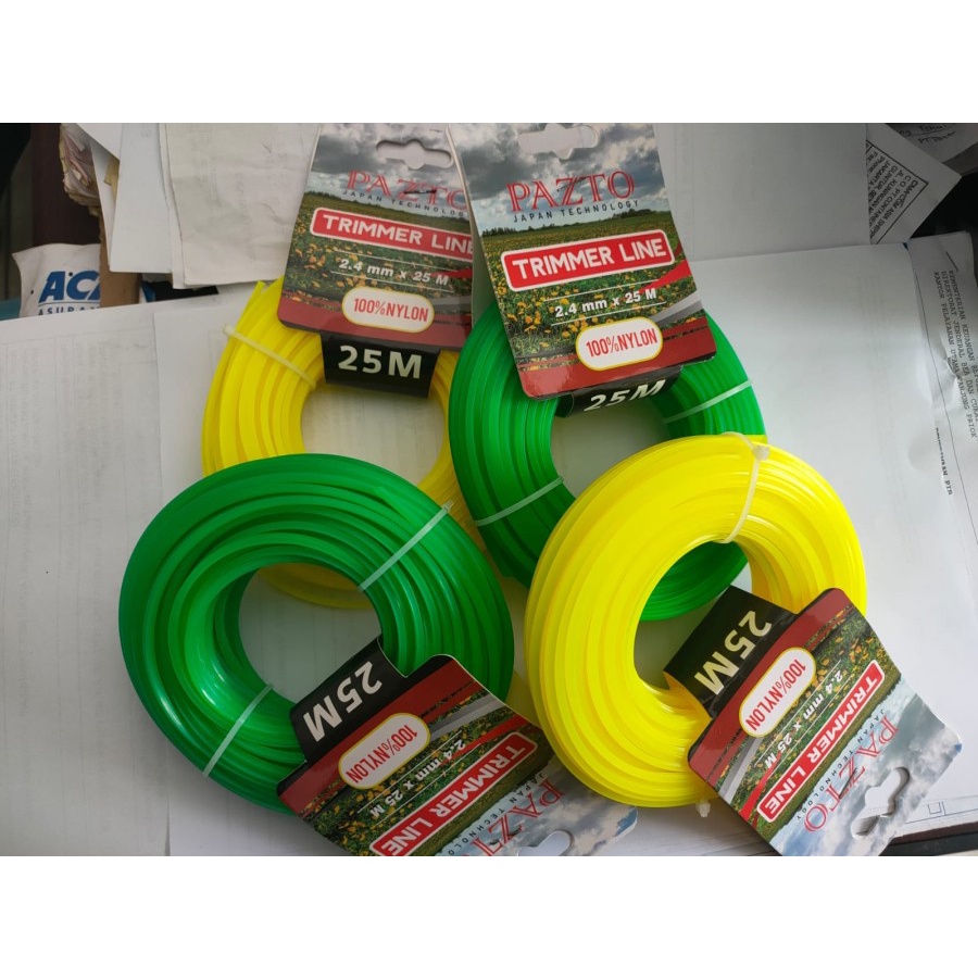 SPAREPART SENAR POTONG RUMPUT 25 M TRIMER 2,4 x 25 M TRIMMER LINE PAZTO