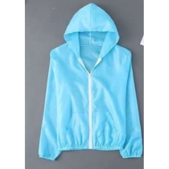 Jaket wanita korea transparan anti UV