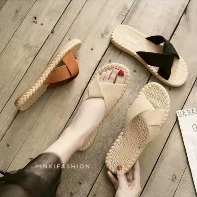 Terfavorite Original Sandal Flip Flop Wanita Etnik Terlaris - Hitam, 36