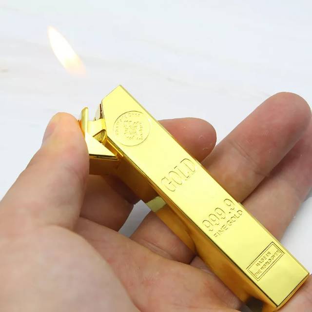 Korek Api Emas Batangan Exclusive Mancis Gold Lighter Unik