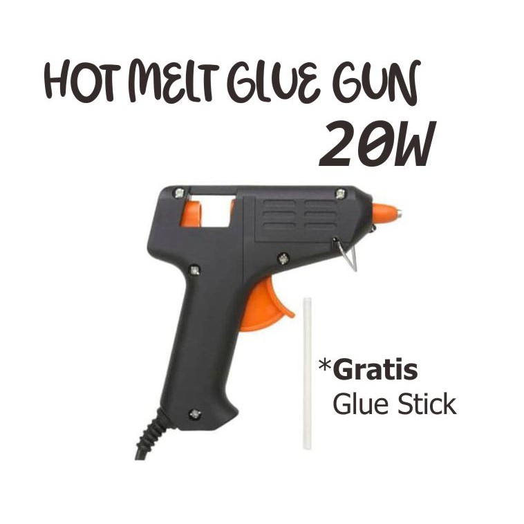 HOT MELT GLUE GUN LEM TEMBAK Kecil 20W ALAT LEM Bakar gratis lem bakar Stick