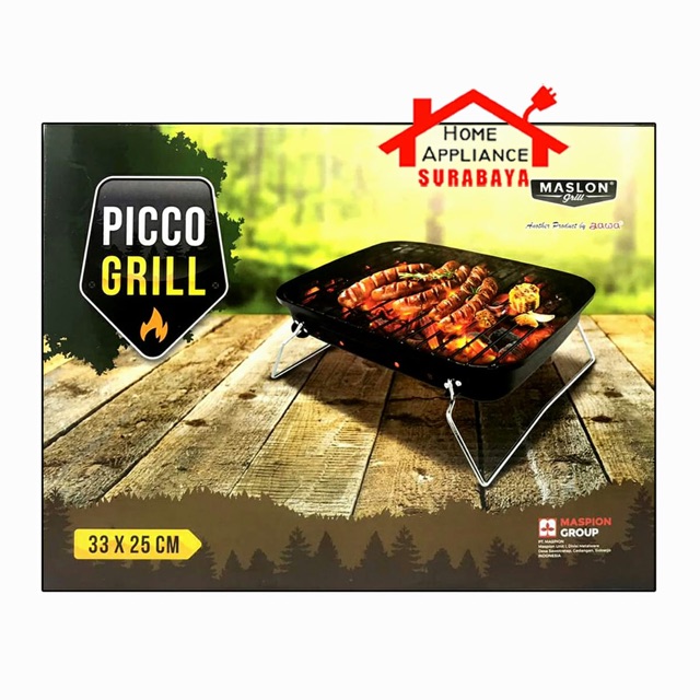 Alat Panggang Pemanggang Panggangan BBQ Sate Serbaguna Portable Picco Grill Maspion 33 CM x 25 CM