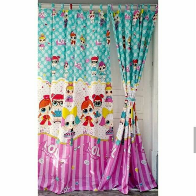 Tirai Gorden Korden Tali Pintu atau Jendela ukuran 120x200 motif kartun / karakter