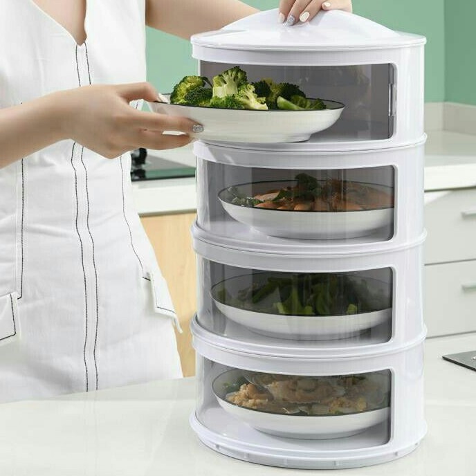 HJK Rak Makanan Tudung Saji SUSUN [ 4 SUSUN ] Penahan Panas / Tempat Penyimpanan Makanan 4 tingkat