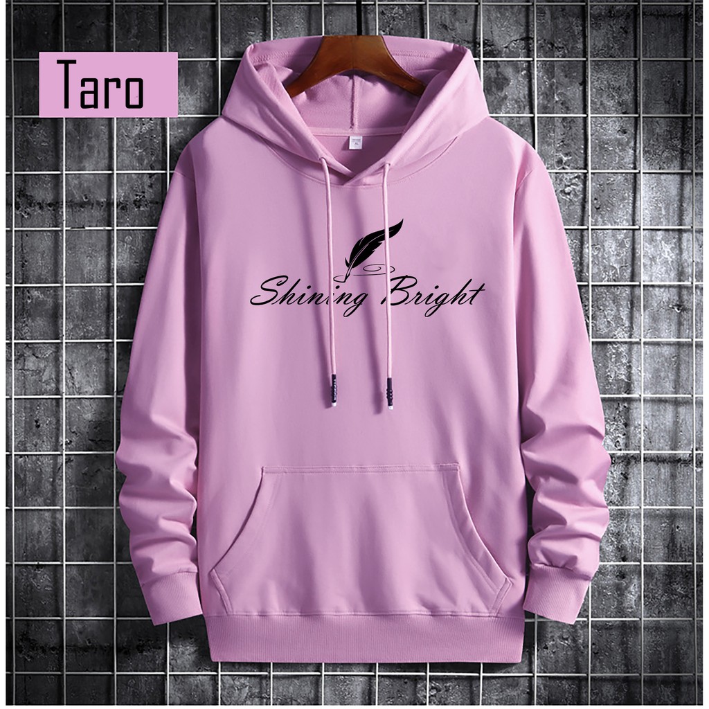 SHINING BRIGHT Jaket Distro Sweater Hoody Pria Wanita Bahan Fleece Tebal TERBARU