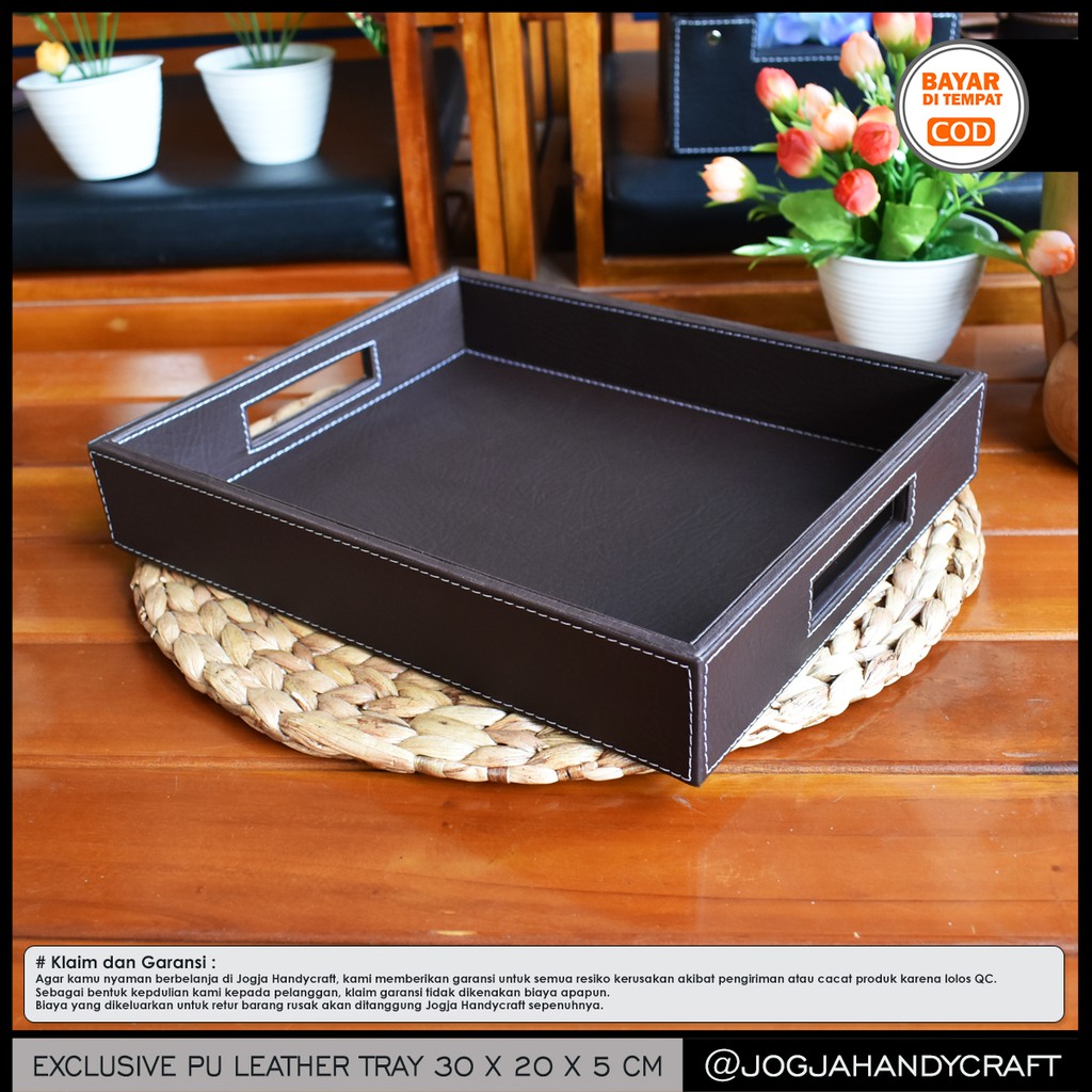 30x20x5 cm - Jogja Handycraft Nampan Kulit Premium / Baki / Tray Kulit Sintetis Hotel Kokoh &amp; rapih