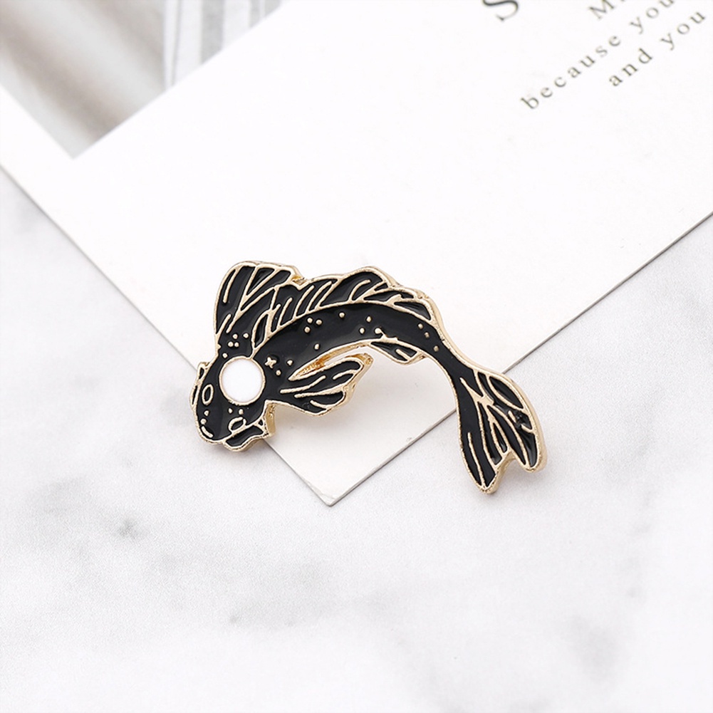 Bros Pin Enamel Bentuk Kartun Ikan Mas Untuk Unisex