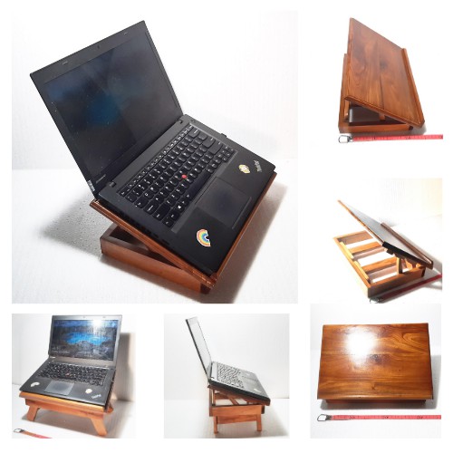 Stand Laptop Meja Lipat Baca Kayu Mahoni Jati S M L Hijrah 124101