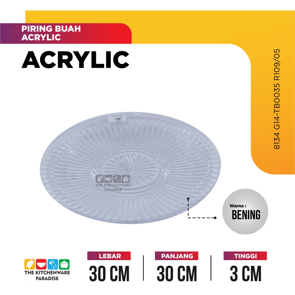 PIRING BUAH AKRILIK BULAT POLOS DIAMETER 30 CM