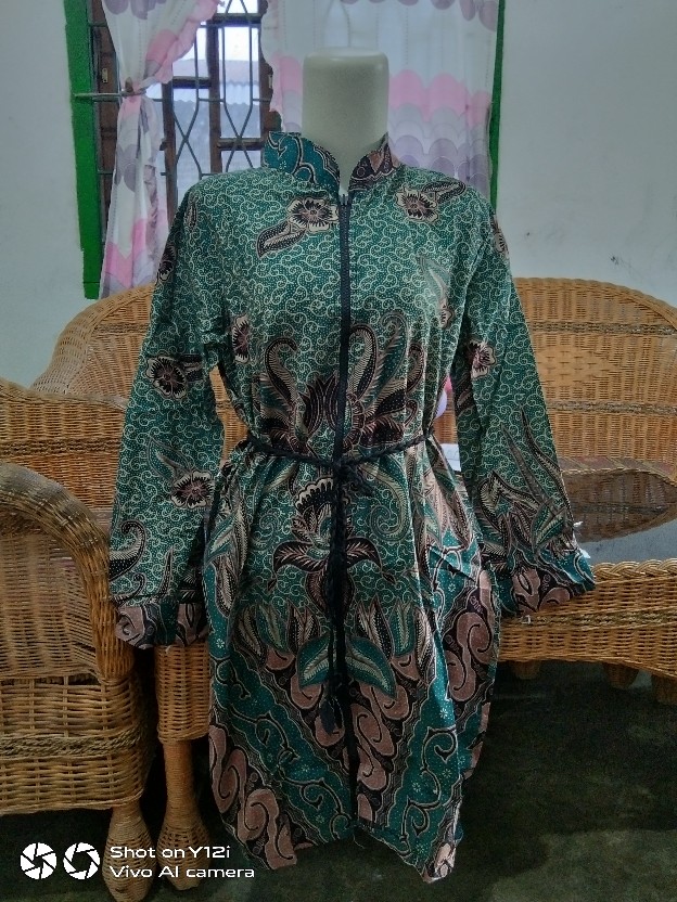 Baju Batik Couple Tunik Batik Motif Parang Bunga 3 Warna Sarimbit Batik Tunic Batik Pekalongan