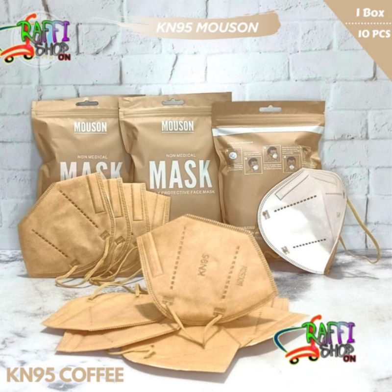 MASKER KN95 MEDIS MOUSON CREAM COFEE 10PCS