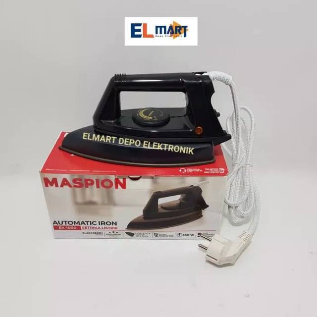 Maspion Setrika Listrik EX 1000 Dry Iron EX1000 Anti Lengket Gosokan