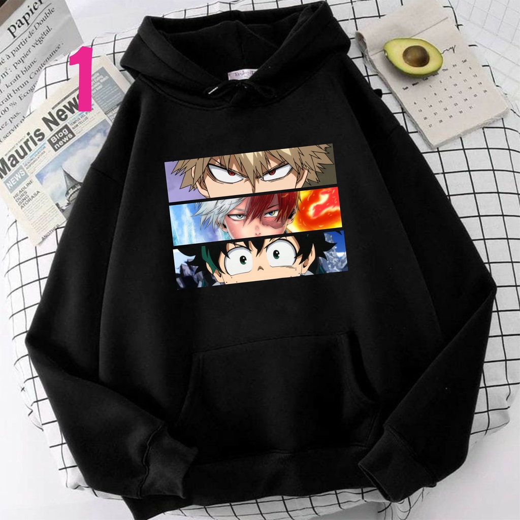 JAKET HOODIE ANAK BOKU NO HERO ANIME TODOROKI IZUKU BAKUGOU KOREAN STYLE