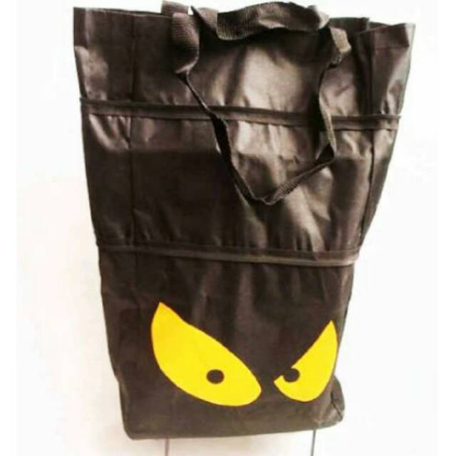 Tas belanja tas shopping shoping shoppe fendii bag roda lipat folding tote bag beroda