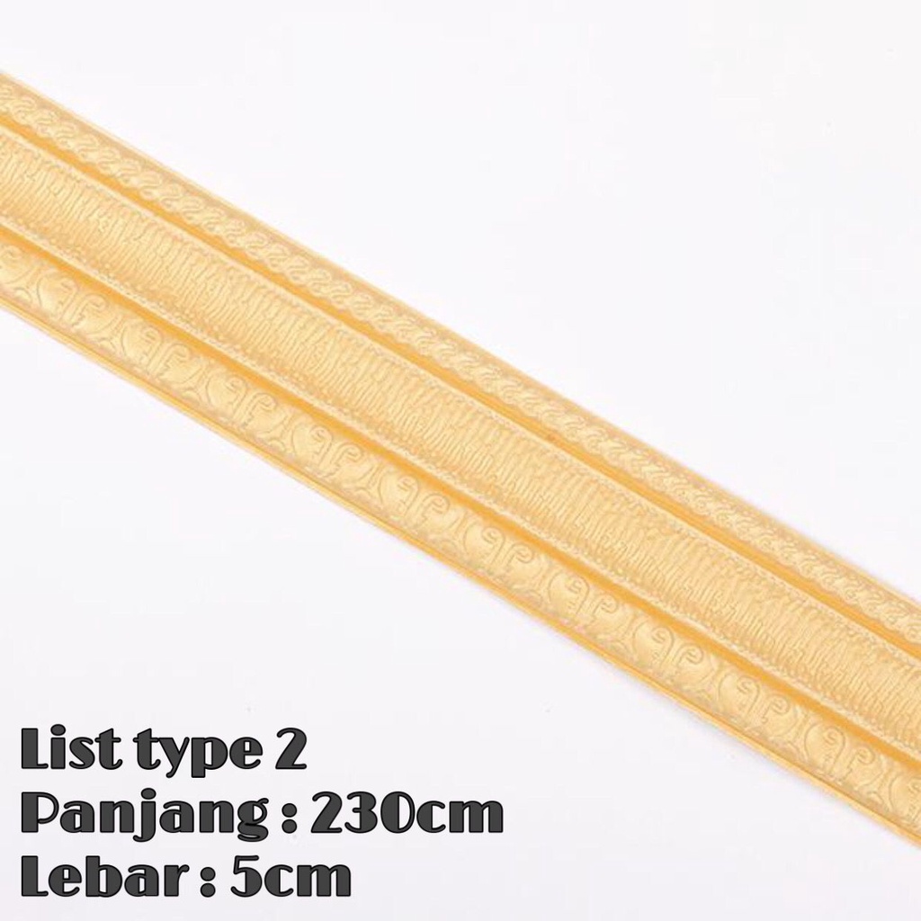 Wallpaper Foam 3D List / Stiker Dinding Atas / Wall Sticker List - 5MM-Gold 2 Y021