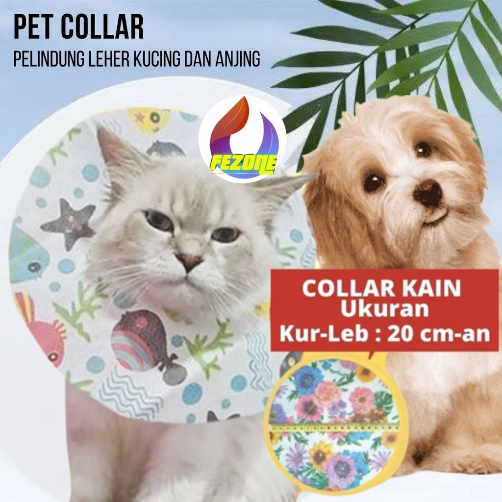 PET COLLAR LEHER PELINDUNG LUKA KUCING PELINDUNG LEHER ANJING COLLAR KUCING COLLAR ANJING FEZONE