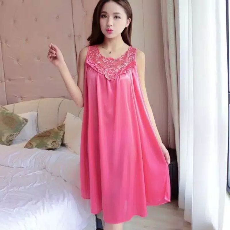 Medan Termurah KD004 Fit to XXL Dress wanita sexy Import Dress satin import Dress tidur import