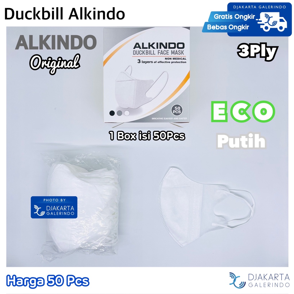 Masker Duckbill Alkindo 3Ply Original isi 50 Pcs