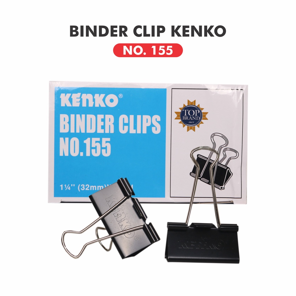 

Kenko Binder Clip No.155 Penjepit Klip Kertas Hitam Ukuran 155 SATUAN