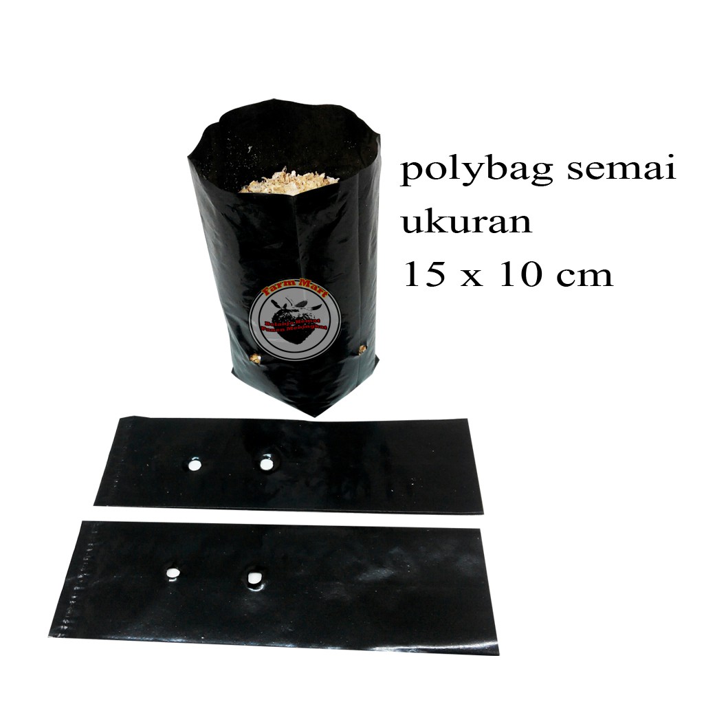 Polybag Polibag Polibek Hitam Kecil Super Ukuran 15 X 10cm Untuk Semai Benih Sayuran Buah 100 Lembar