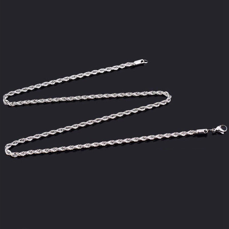 24K Gold/925 Sterling Silver TwistedChain Necklace 16-30 inches Men Women