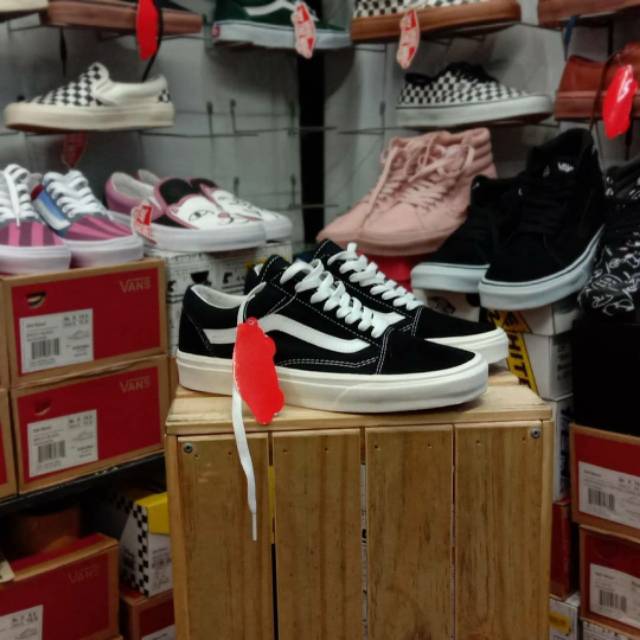 100% PREMIUM SEPATU VANS OLDSKOOL OG IVORY BLACK WHITE