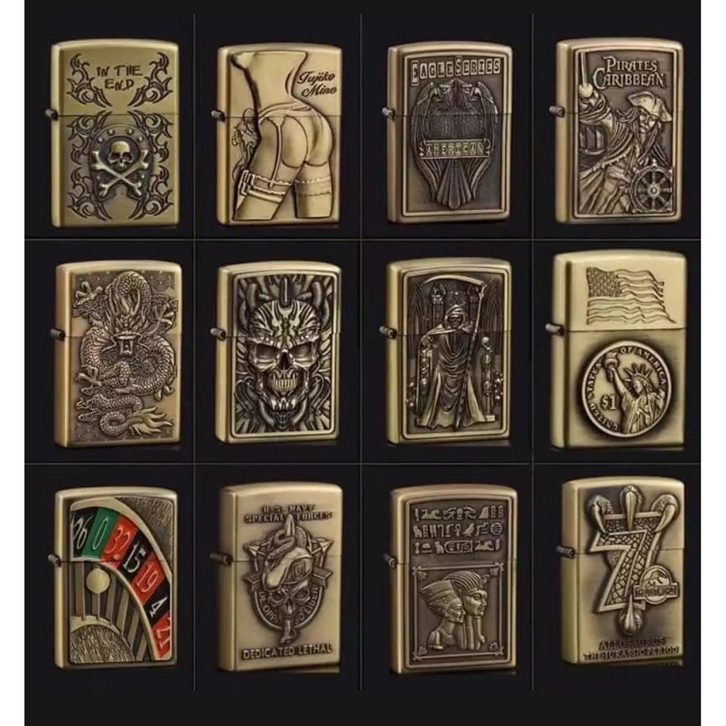 ZIPPO korek api Motif Random - Gold/RANDOM