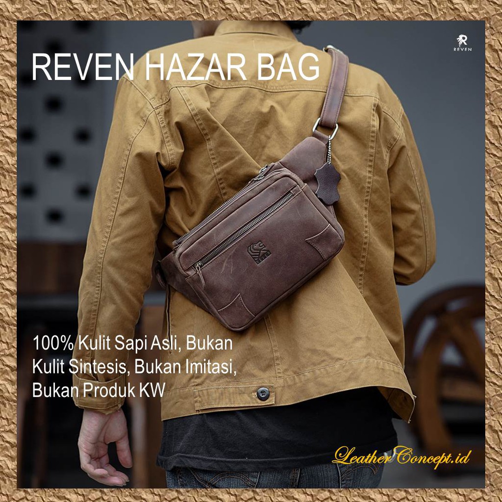 TAS SELEMPANG PRIA MURAH REVEN HAZAR BAG ORIGINAL LEATHER