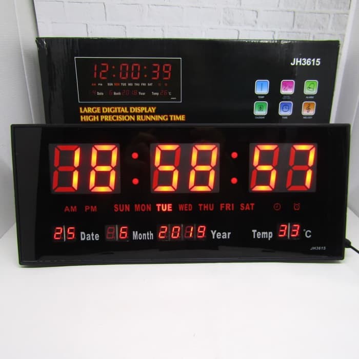 Jam Dinding Digital LED Merah 3615 -