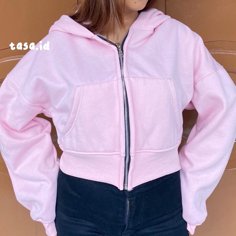 Hoodie Crop Basic Tebal