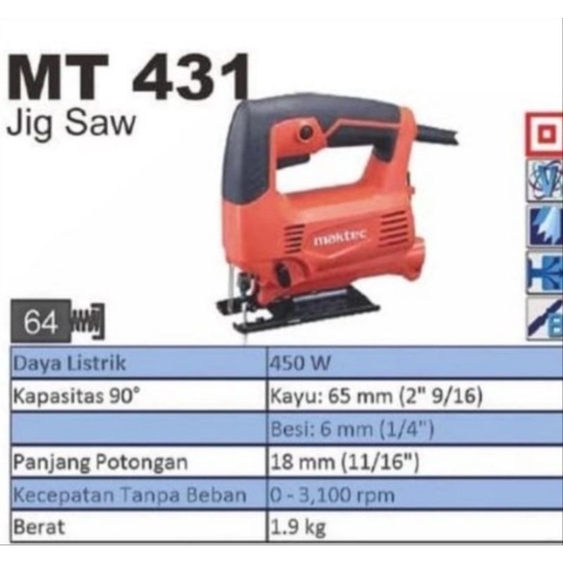 MESIN JIGSAW MAKTEC MT431 / JIG SAW MT431 / MT 431
