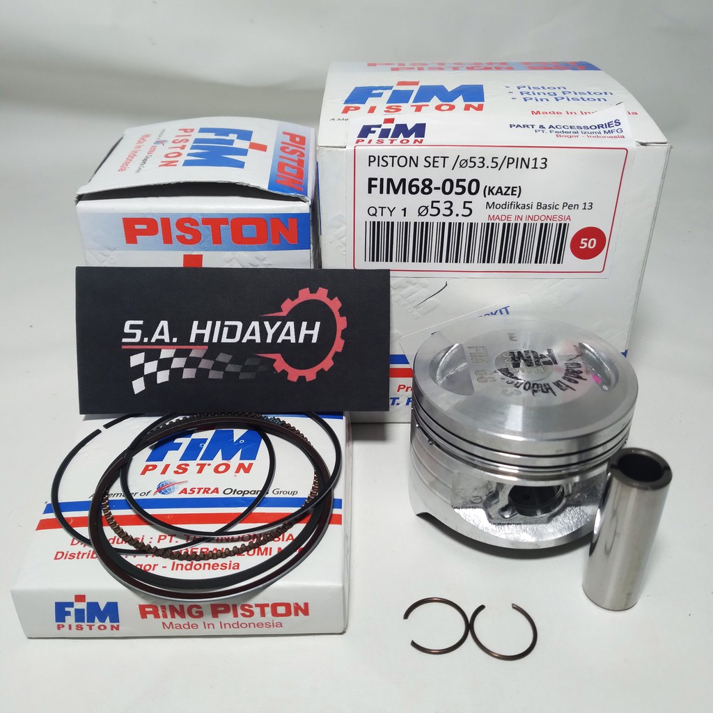 PISTON KIT SEHER SET KAWASAKI KAZE 53 53,5 54 54,5 55 56 PEN 13 FIM IZUMI-5